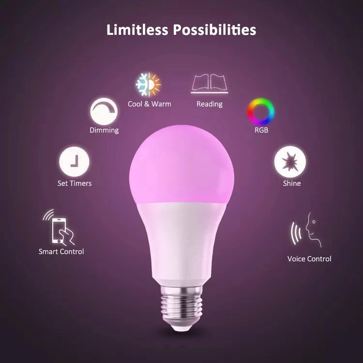 Светодиодная лампа RGB интеллектуальный дом лампы A60 E26 E27 WiFi Smart LED лампы