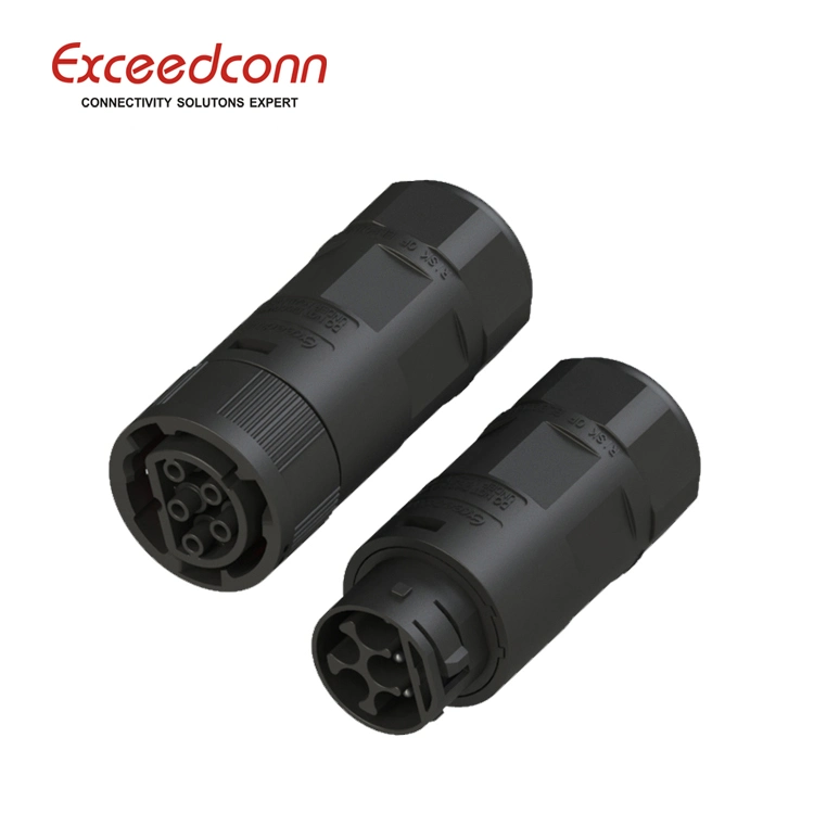 Straight 5 Pin Inverter AC Solar Female Cable Connector for 3 Phase Inverter