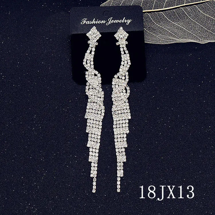 Wholesale/Supplier Fashion Alloy Rhinestone Chain Tassel Earrings Jewelry Gifts