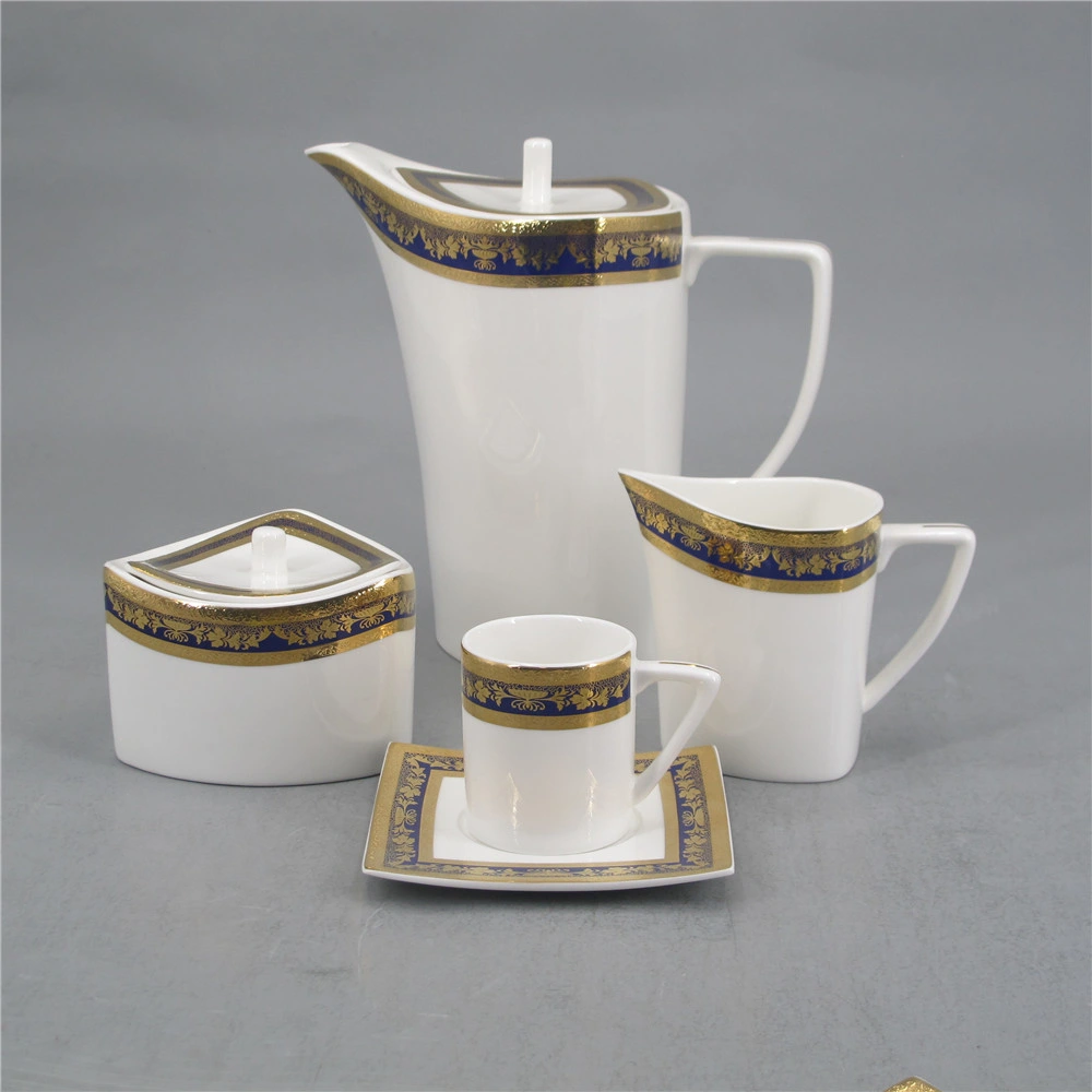 Newest Bone China Dinner Set 125PCS Embossed Gold Dinner Set