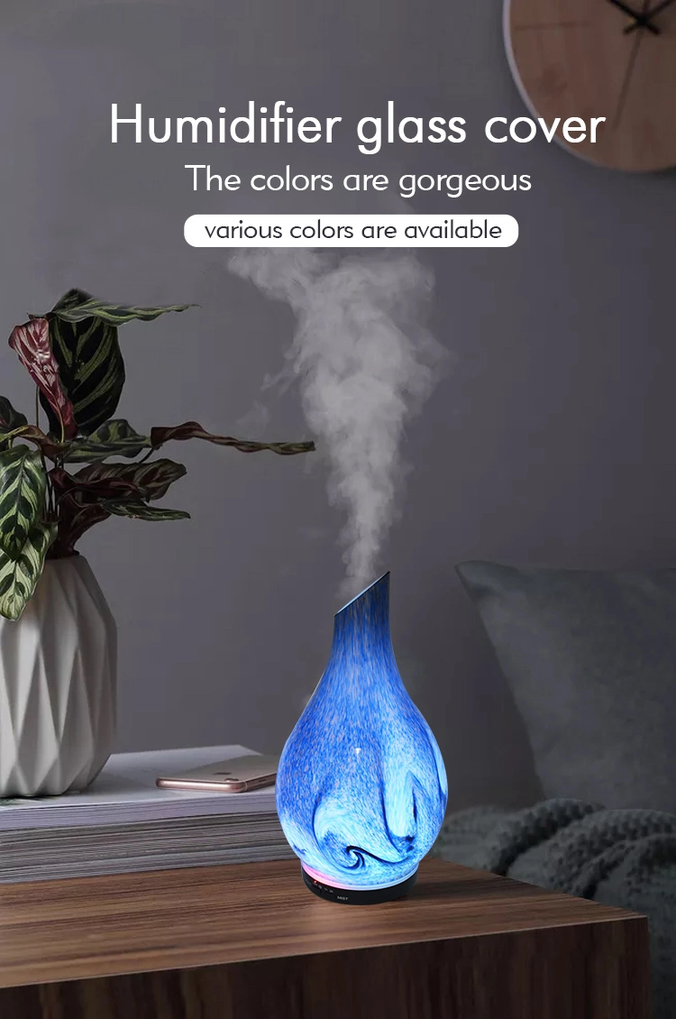 Fancy blue Humidifier Bottle Handblown Glass Bottles for Room Decoration