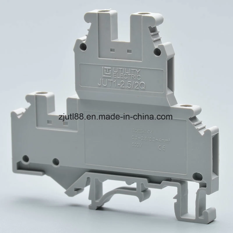 Dinrail Terminal Block Jut1-2.5/2q Screw Connector