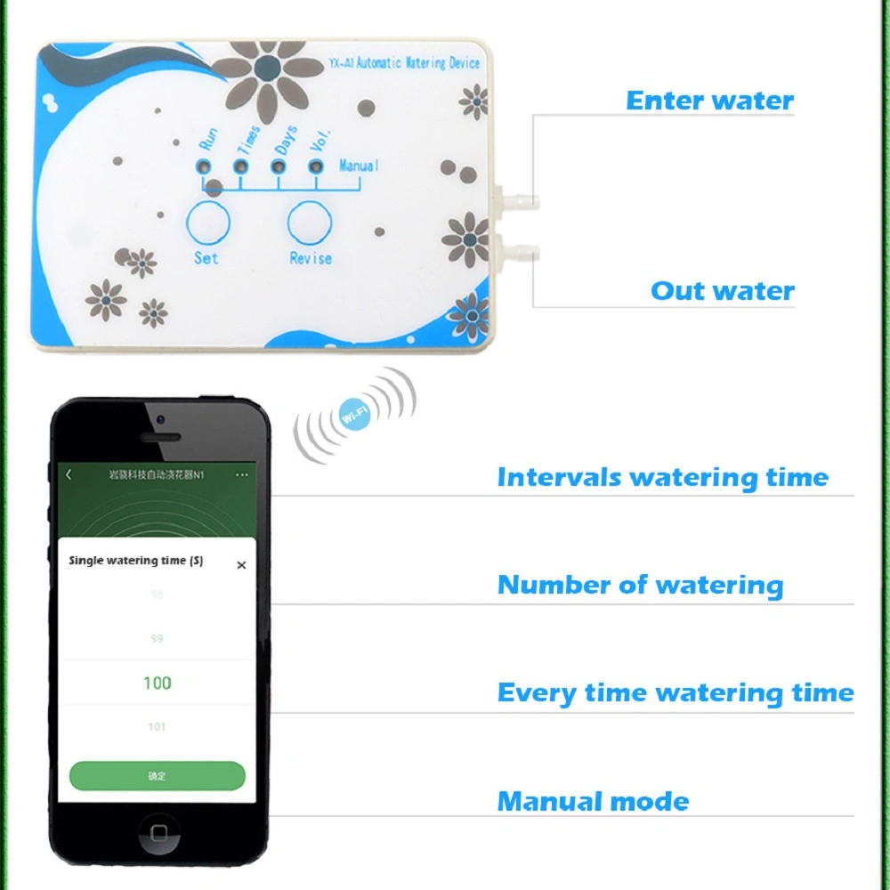 Irrigation System, WiFi Connection Plant Watering Device Water Pump Timer Tool for Garden Wyz17766