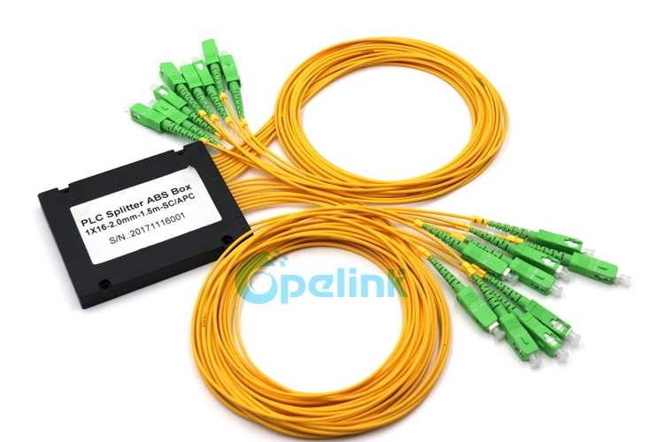 1X16 PLC Optical Splitter, 2.0mm Sc/APC, ABS Box Package