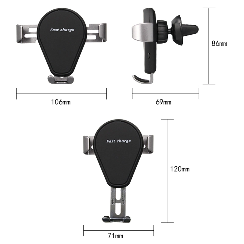 Carregamento rápido de gravidade Universal suporte de telemóvel fique Qi Carregador Sem Fio