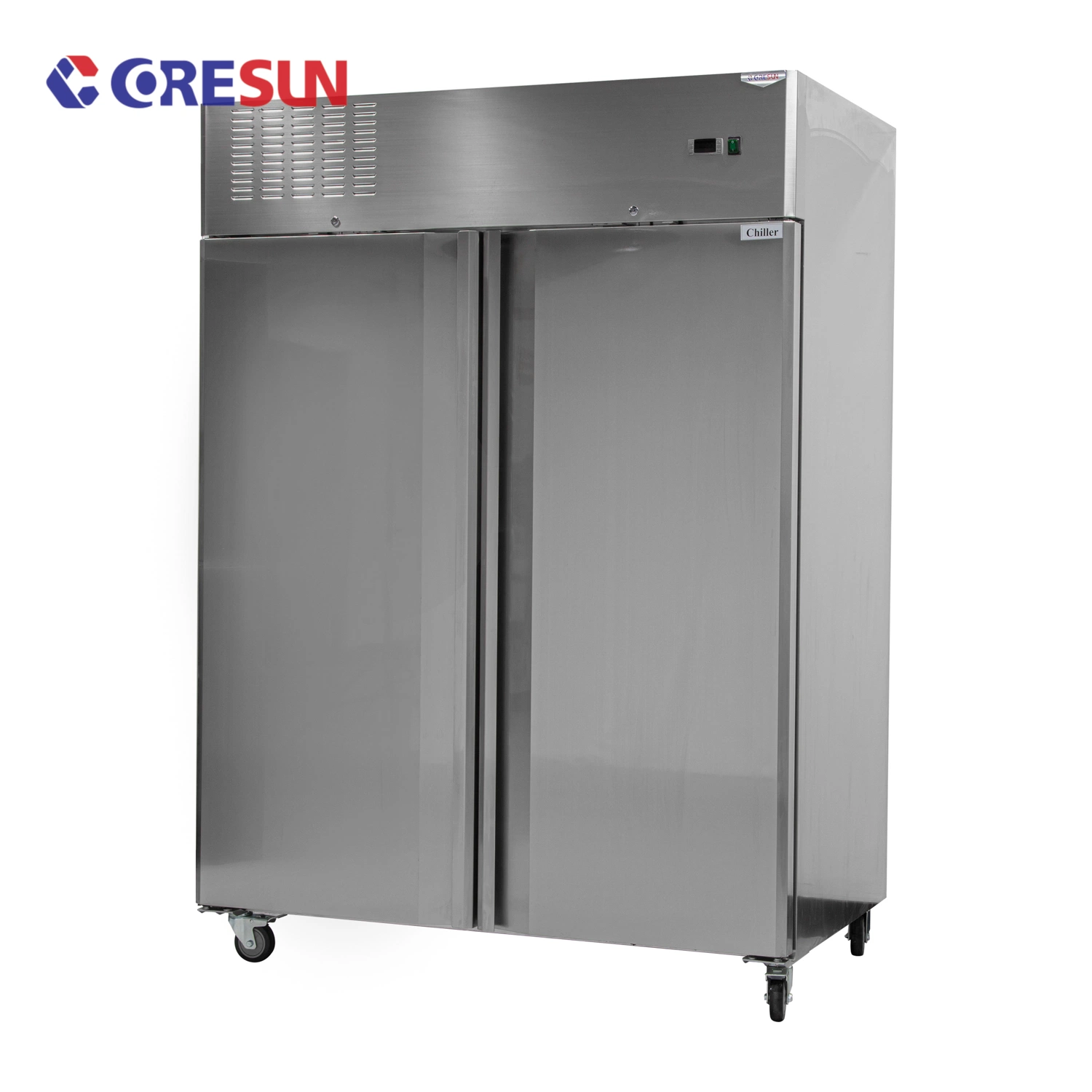 Commerical SS304 &SS201 Catering Equipment Kitchen Double Door Upright Chiller Refrigerator for Supermarket Hotel with CE