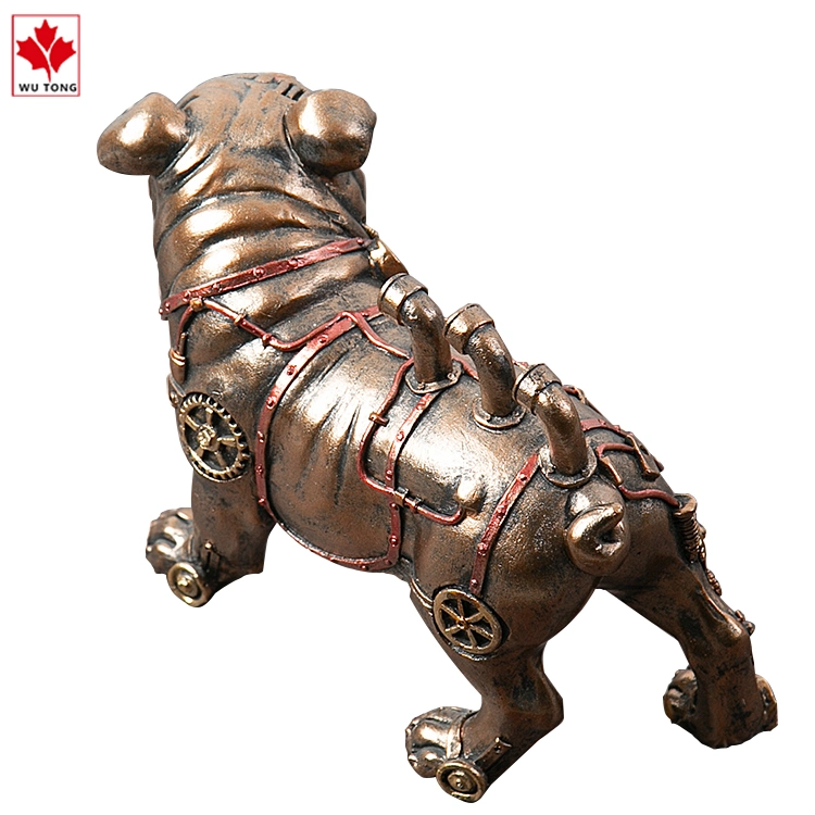 Novo design mecânico cão Punk Escultura Animal Creative Steam Resin Artesanato decorativo