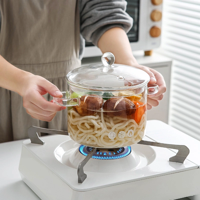 Casserole de cuisine en verre borosilicaté pour soupe et nouilles