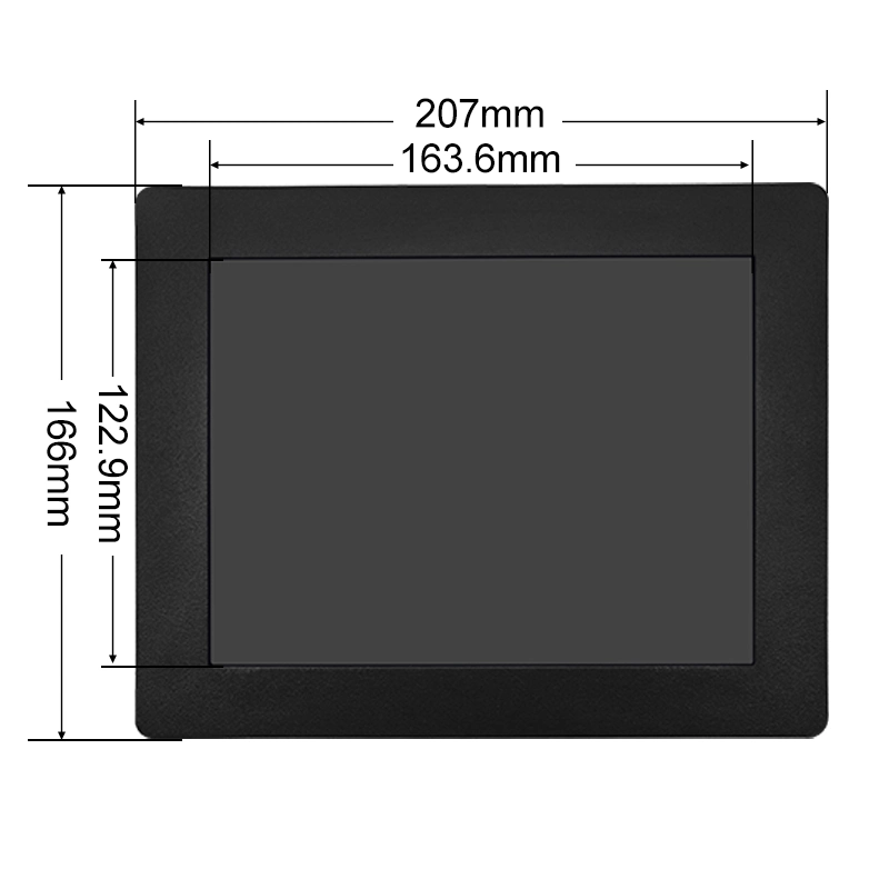Painel de toque incorporado de 8 polegadas com suporte de metal mini montado na parede Computador de monitor industrial de PC com porta HDMI com ecrã tátil IPS