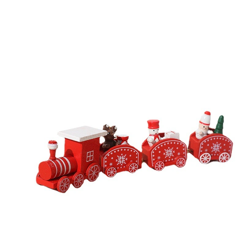Popular Children's Toys Wooden Train Three Optional Christmas Holiday Gifts