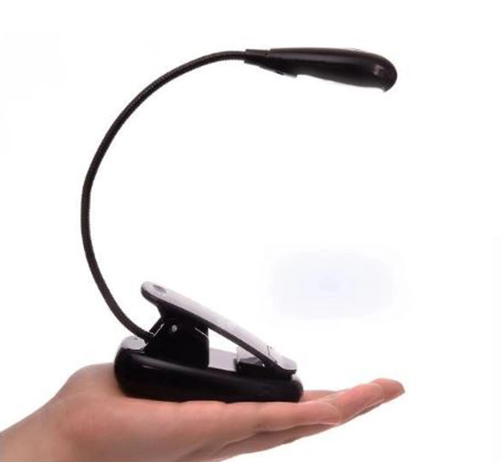 1LED LED Booklight Clip de cuello flexible la luz de lectura portátiles de diseño de iluminación LED ultra brillante