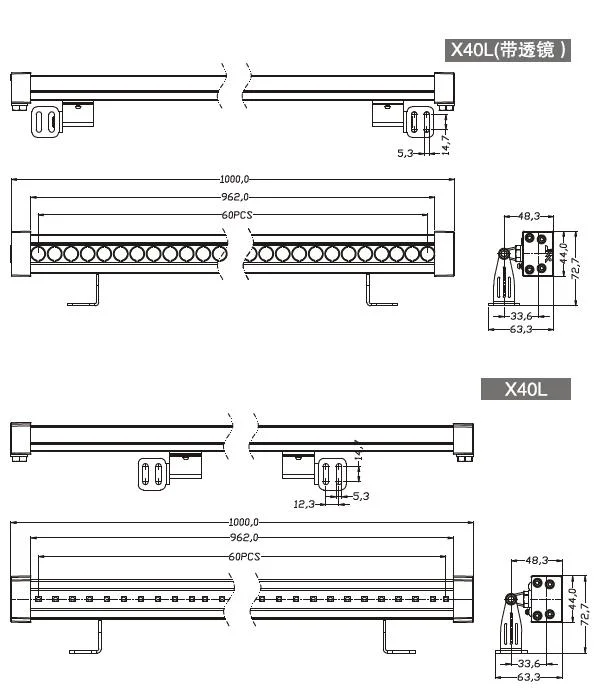 Wholesale/Supplier Aluminum Glass Outdoor Building Decoration LED Wall Washer Light Remote Control RGB 4.5W 9W 12W IP66 Waterproof