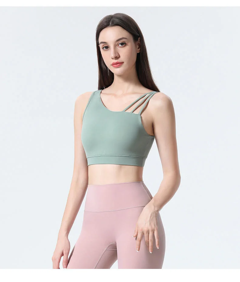 Neue Ankunft Hot Sexy Plus Größe Yoga Bh Solide Farbe Cross Back Fitness Gym Wear Lulu Yoga Crop Top Sport Bh