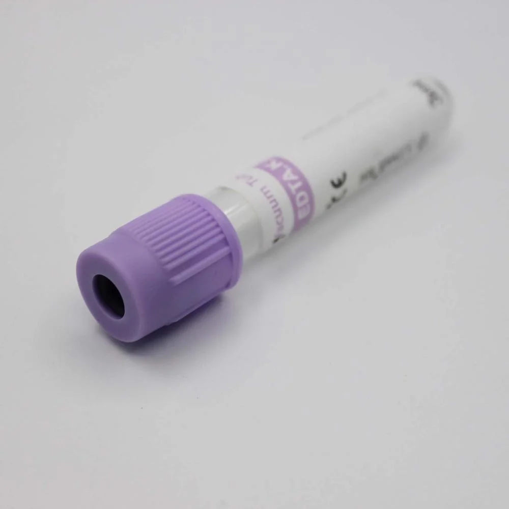 Tapa de color púrpura vacío Tubos de ensayo de la sangre de EDTA vacío desechables de tubo de extracción de sangre