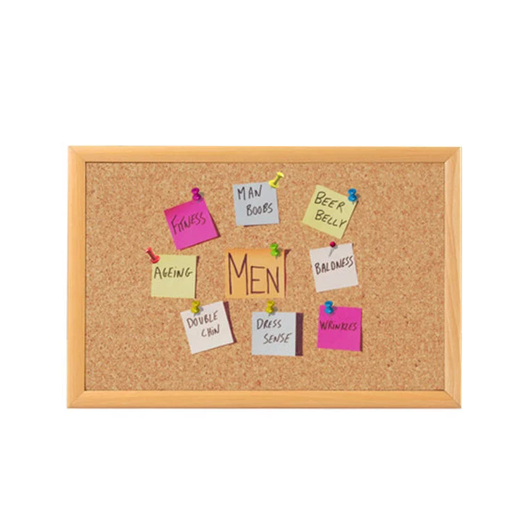 Cork Felt Bulletin Board Wood Home and Office Message Notice Board