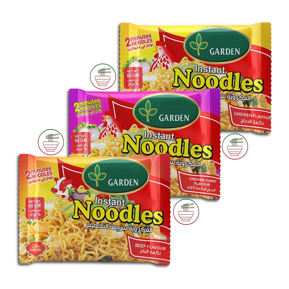 65g Hot Sale OEM HACCP Chinese Quick Cooking 3 Minutes Bag Instant Noodles