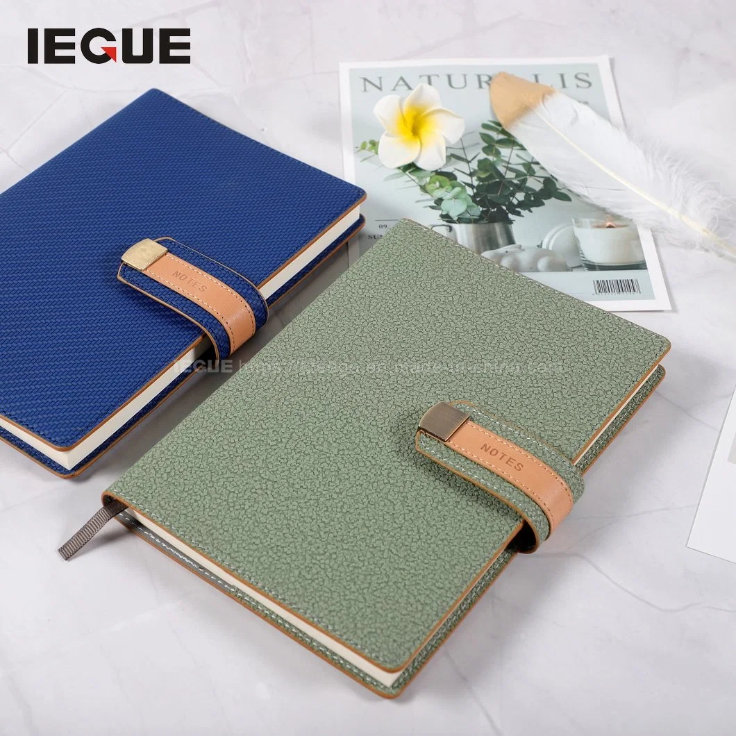 Free Sample Promotional Pocket Simple Leather Custom USA Manufacturers Logo Soft Cover Notebook with Metal Strip