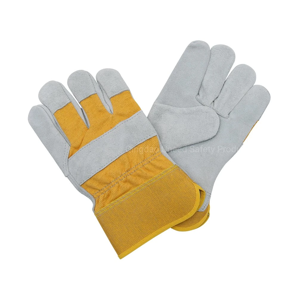 Yellow Microfiber Leather Sports Working Safety Driver Work Gloves for Mens