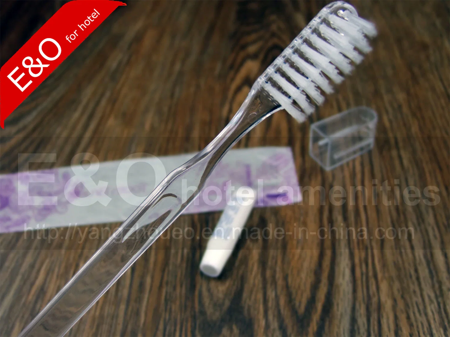 Disposable Cheap Hotel Clear Toothbrush with Toothpaste