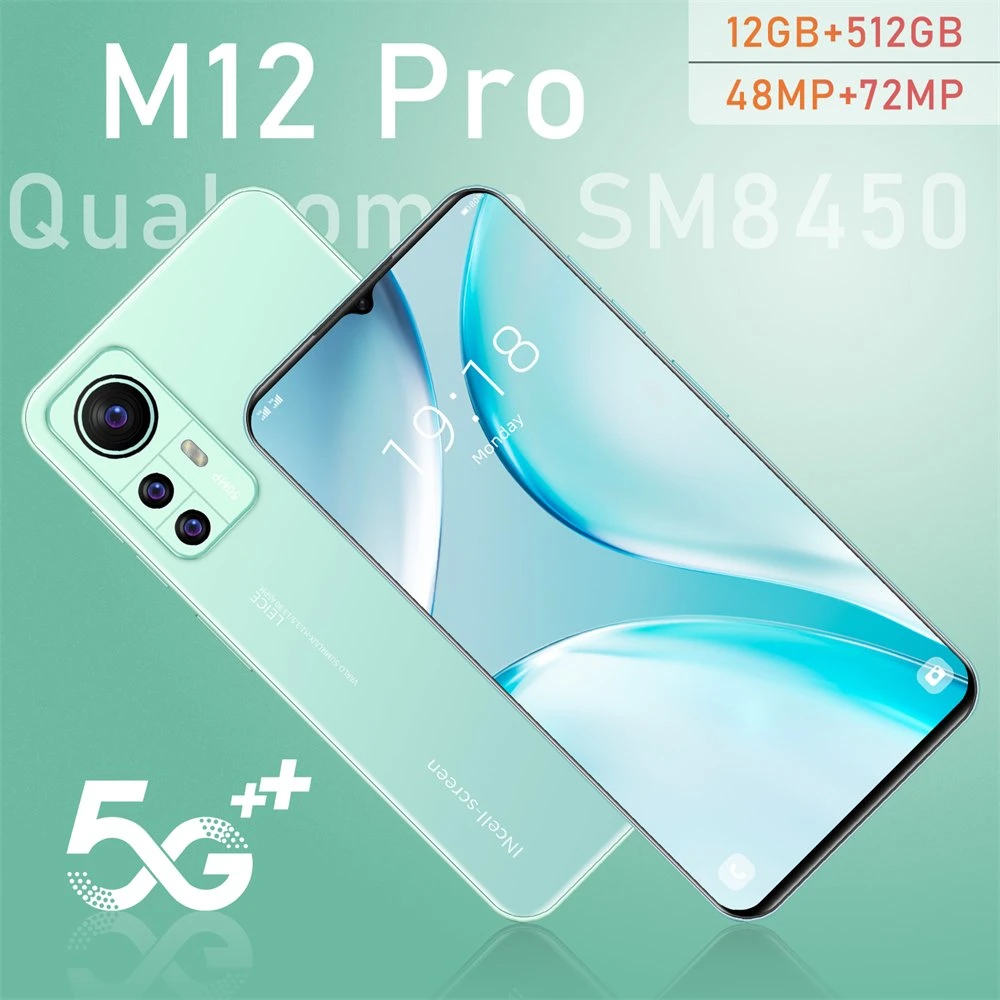 Original Hot Sale Brand New Smart Mobile Phone M12 pro, 8GB 256GB, 16GB 1TB, 12GB 512GB Android Smart Phone, OEM / ODM bereit auf Lager