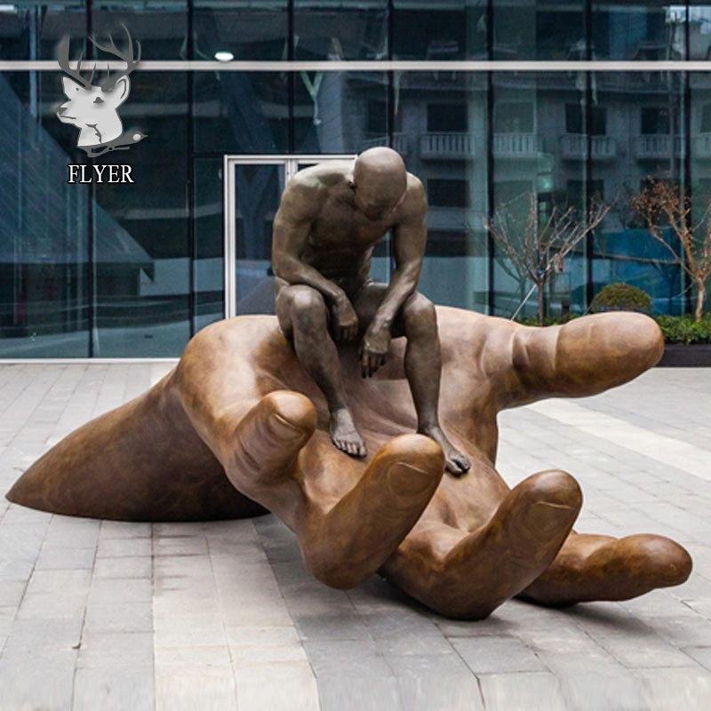 Famosa artesanía en bronce de fundición de metal de gran estatua de mano de Dios