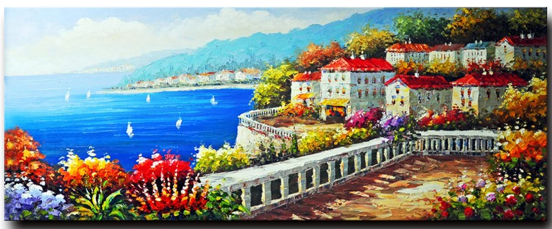 Obras de arte de estilo europeo, mediterráneo de la imagen de pared flores tela pintura al óleo