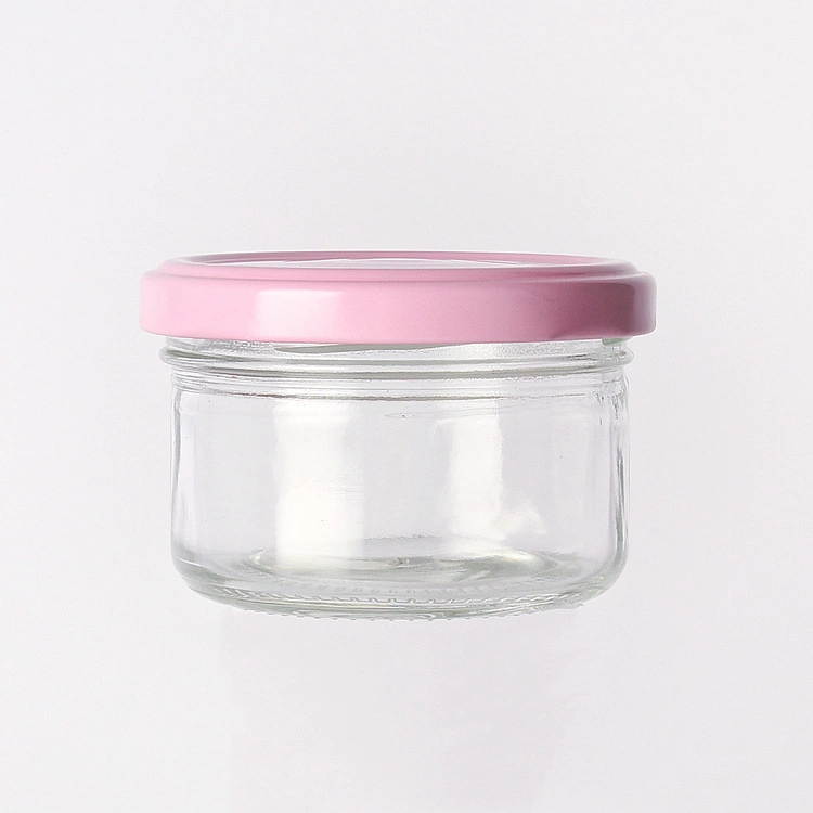 80ml 100ml 150ml Recycled Jam Glass Jar 100ml Clear Empty Glass Jelly Caviar Jar Container with Metal Lid