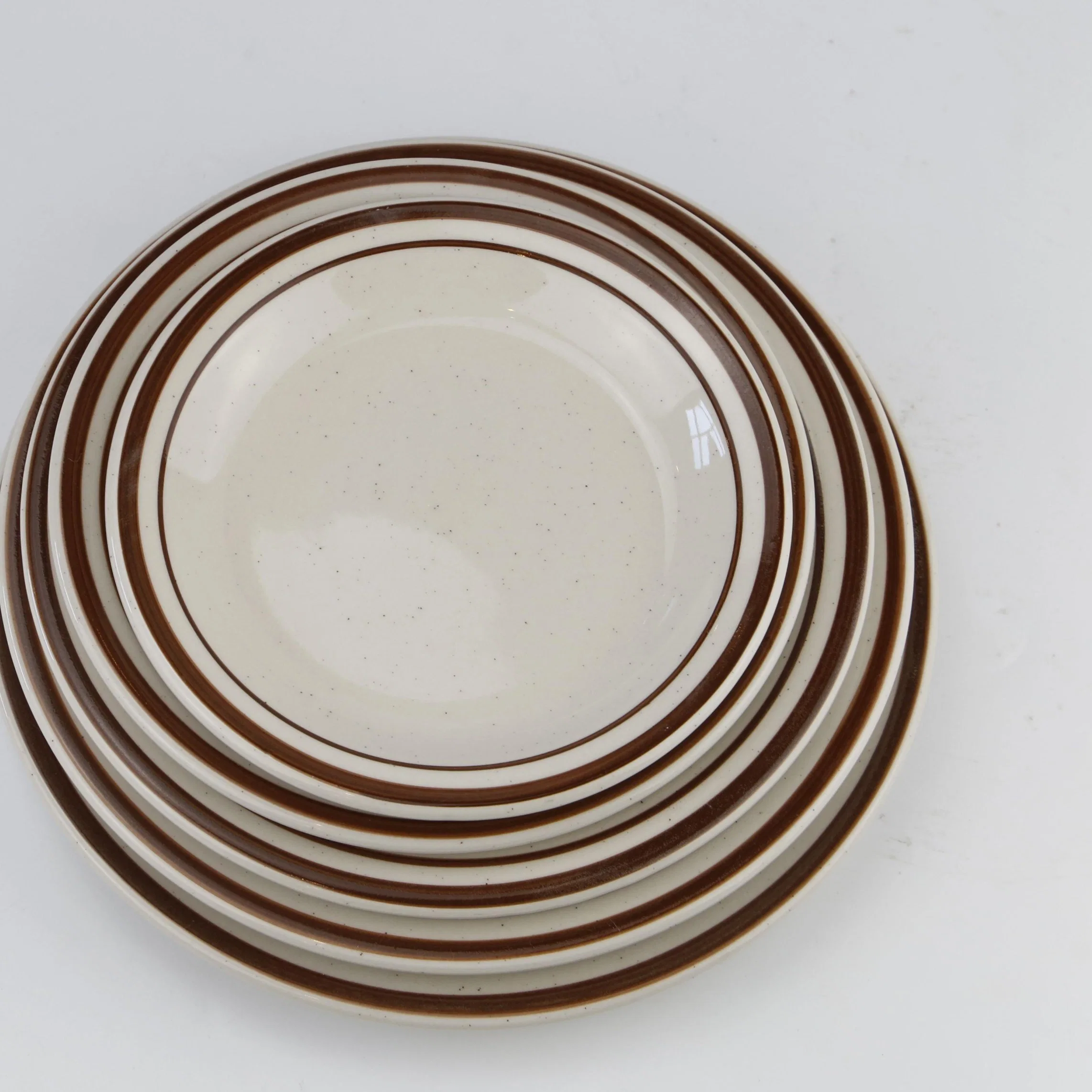 Hot Sale Hand-Painted Brown Rim Spice Dinnerware Set