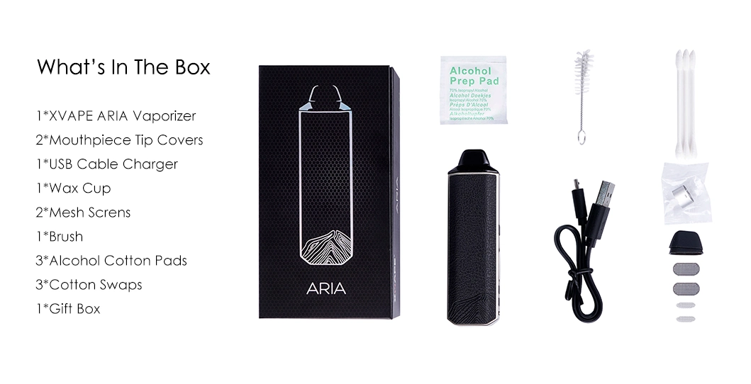 Xvape Aria Vaporizador Boquilla de cerámica magnética Flujo de aire 100% aislado Plumas de hierbas Vaporizador desechable