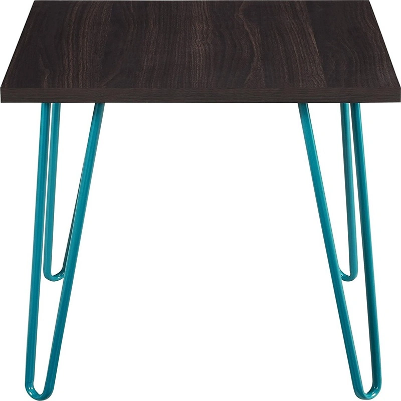 Wooden Side Table for Garden/Living Room with Metal Feet