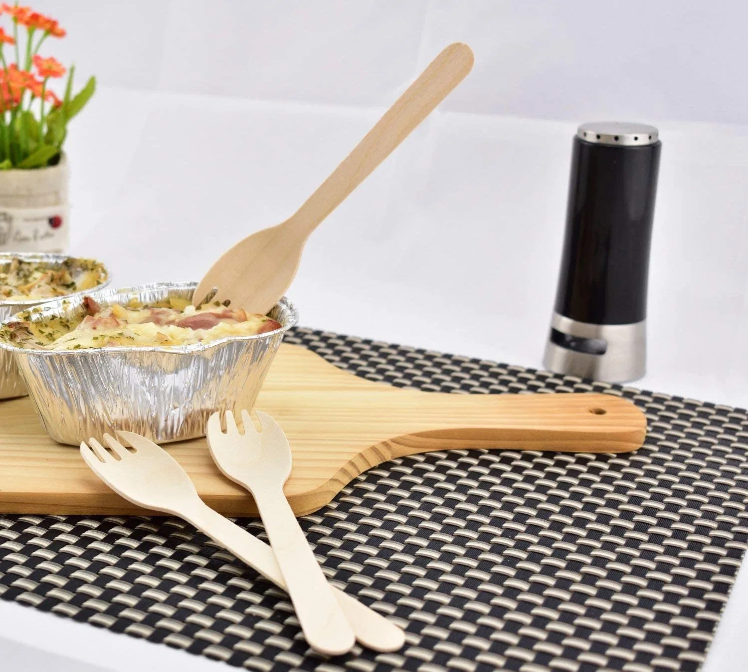 Factory Wholesale/Supplier Biodegradable 6.3 Inch Eco-Friendly Disposable Birch Wood Wooden Cutlery Spork Tableware