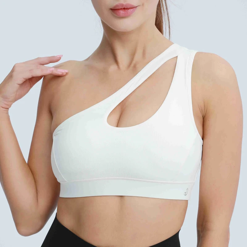 Spring and Summer Women's One-Shoulder Sports Bra Gather Sexy Fitness Yoga Underwear Bra