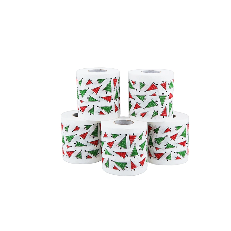 Hot Sale! ! Merry X'mas Toilet Roll Special Pattern for Fun and Festivity Virgin Wood Pulp Toilet Paper and Cleaning Wipes