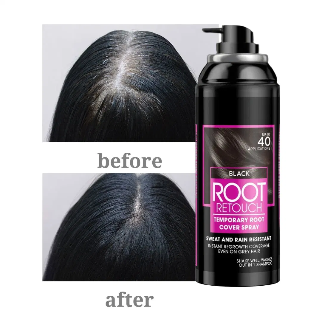 Hair Root Touch up Quick Drying Root Touch-up Formula Black Hair Color Spray