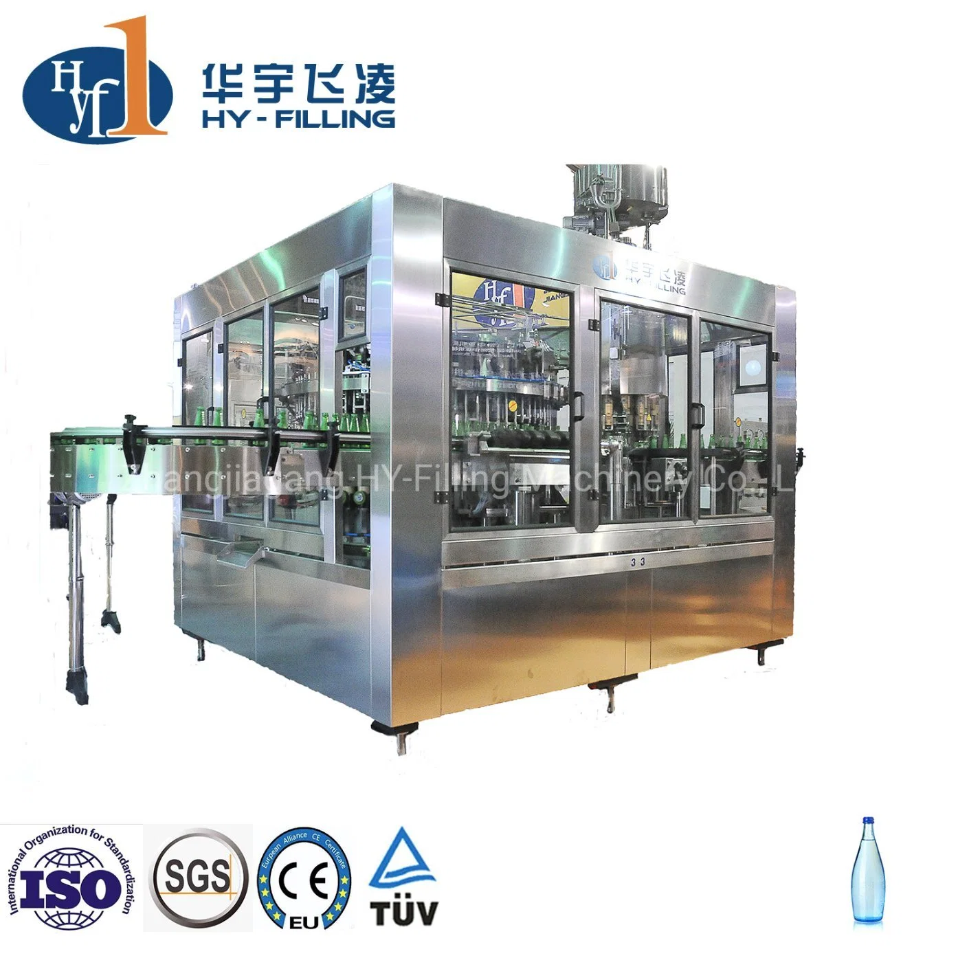 Fully Automatic Bottling Glass Bottle Plant Mineral/Pure/Drinking Water Wine Washing Filling Capping Bottling Labeling Packing Machine