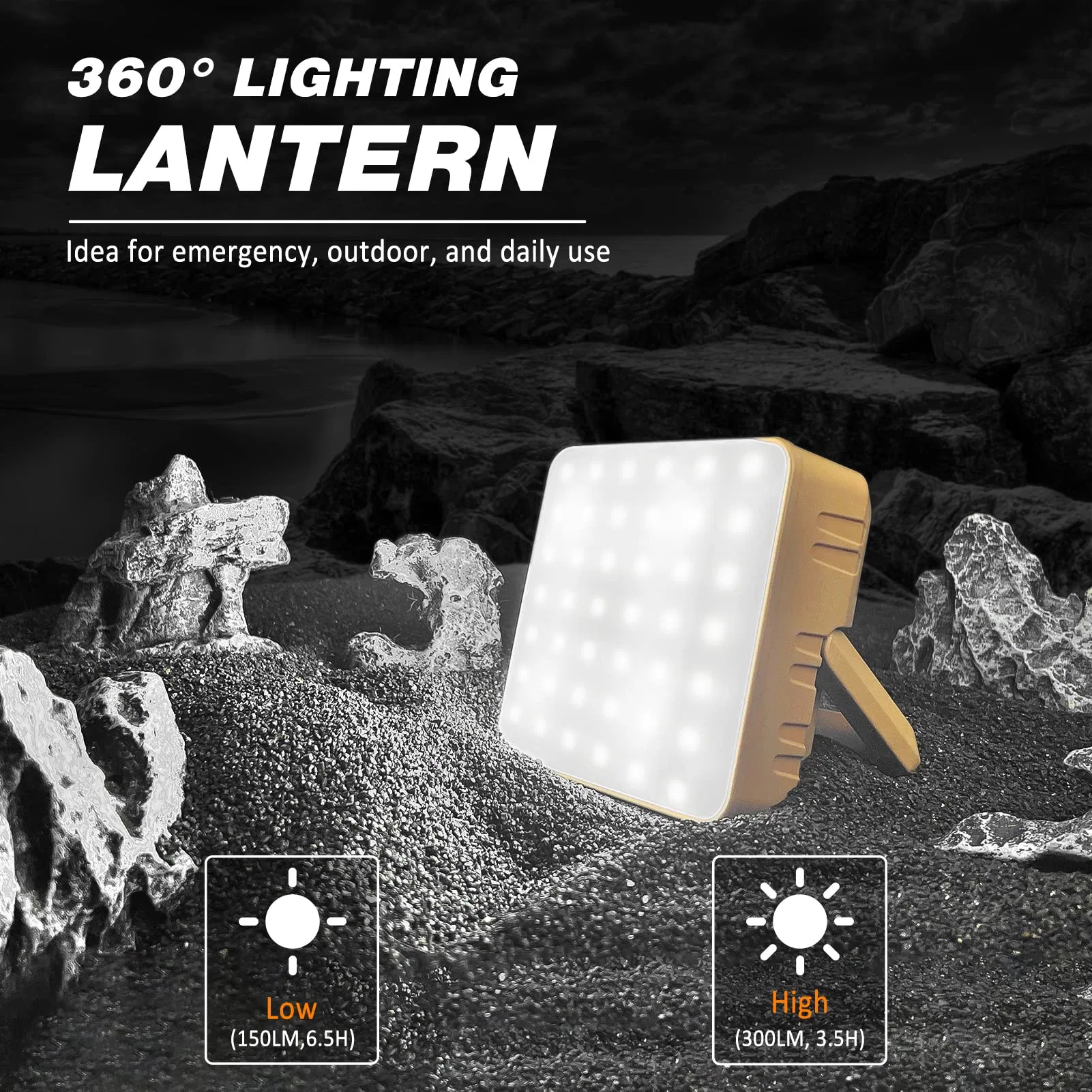 2 in 1 Camping Lantern Flashlight 4-Pack LED USB Rechargeable LED