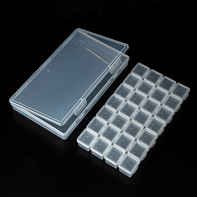 Plastic Box Compartmented Organizer for Nail Accessories Storage