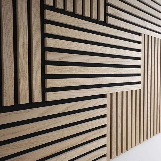 Veneer Wood Slat Pet MDF Acoustic Panel Interior Soundproofing Wall Ceiling Building Material