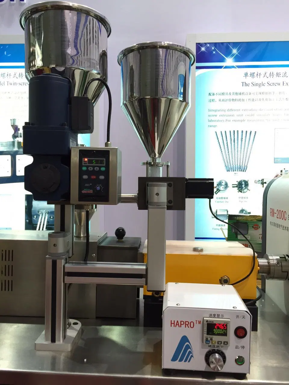 Parallel Co-Rotating Twin Screw Extrusion Test Unit with Torque Measurement System