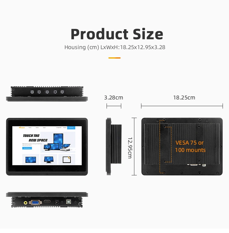 10.1-Inch Industrial Embedded IP65 Waterproof Flat-Panel Capacitive Touch Display