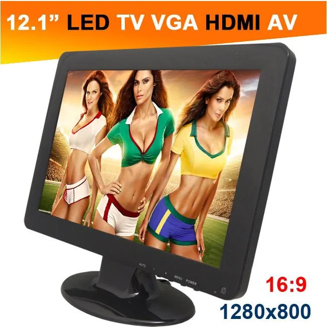 CE RoHS OEM VGA HDMI AV 12 pouces Moniteur LCD LED pour voiture TV 12 volts
