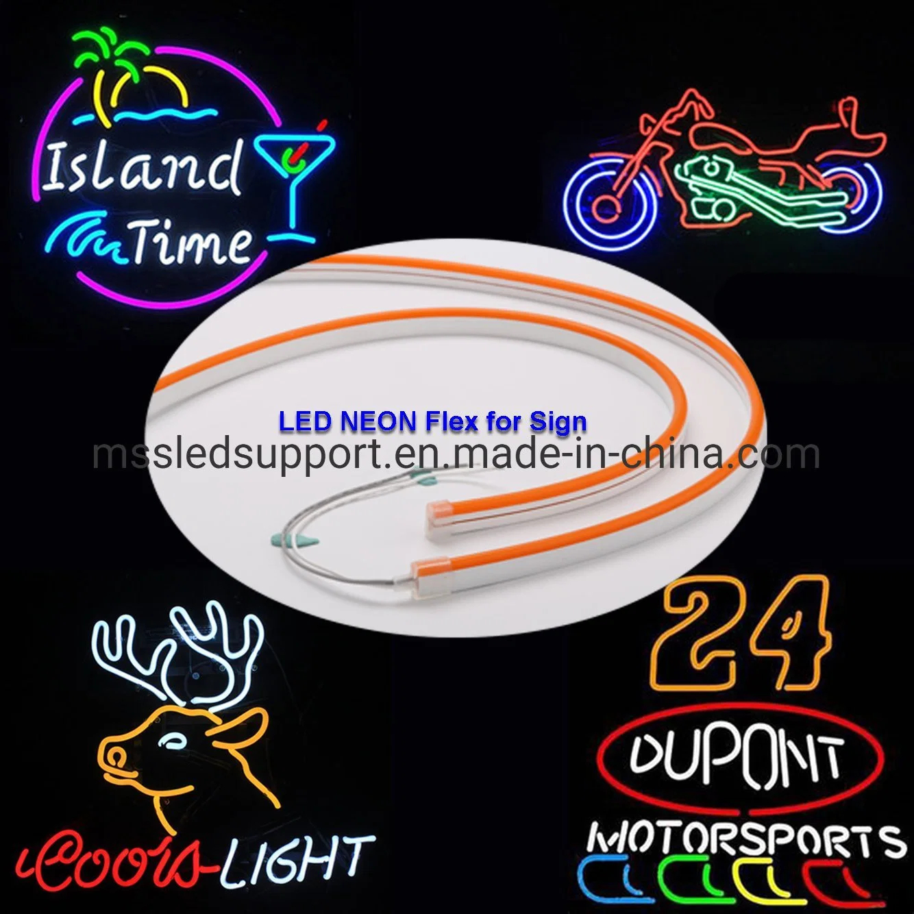 LED Neon Flex DV12V 120 LEDs laterales cantar 2835 Material de silicona para firmar el logotipo de la luz de neón