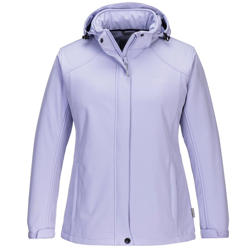 Custom Women Winter Windbreaker Jacket Purple Waterproof Soft Shell Hood Clothes