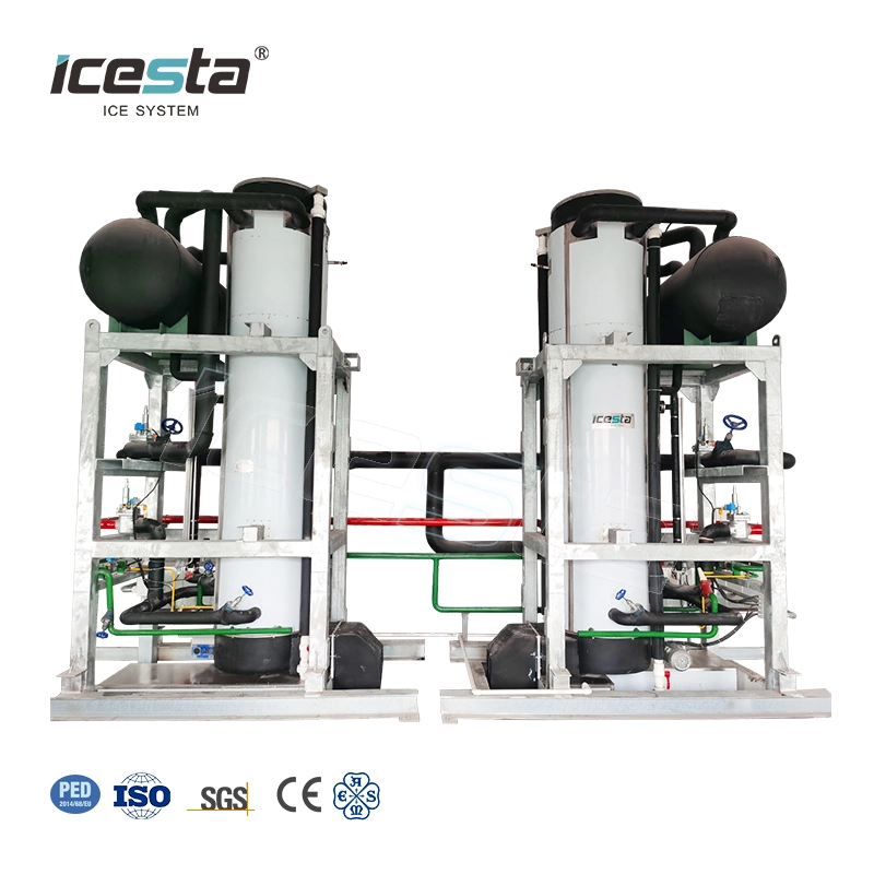 Icesta Customized 40 Ton Eisrohrbereiter Edelstahl Automatisch Hohe Produktivität Lange Lebensdauer Rohr Eismaschine