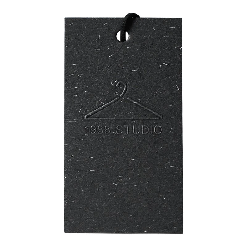 Wholesale/Supplier Garment Black Paper Hang Tag Premium Luxury Hang Tag Design Custom Clothes Tag