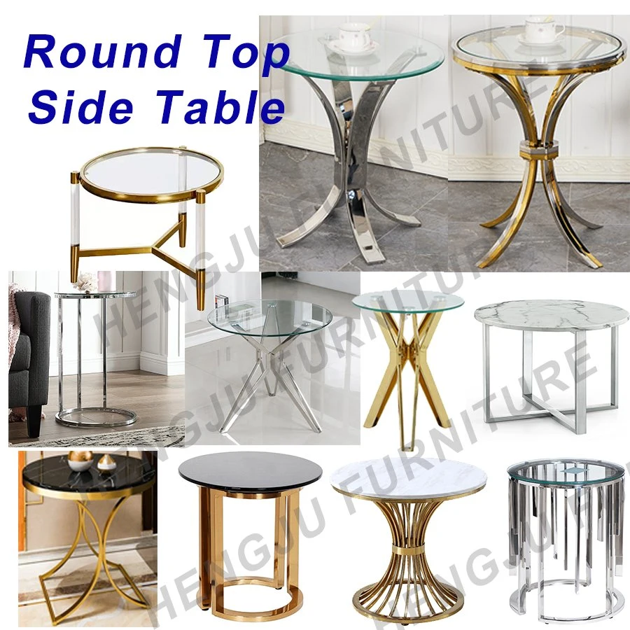 Popular Leisure Side Table French Style Cheap Decorative End Table Customized Glass Top Living Room Furniture