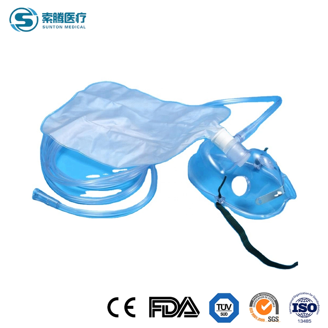 Sunton sterile Rebreather Einweg China Sauerstoff Reservoir Beutel Maske ISO13485 Sicherheit Standard Günstige Maske Aufbewahrungstasche Fabrik