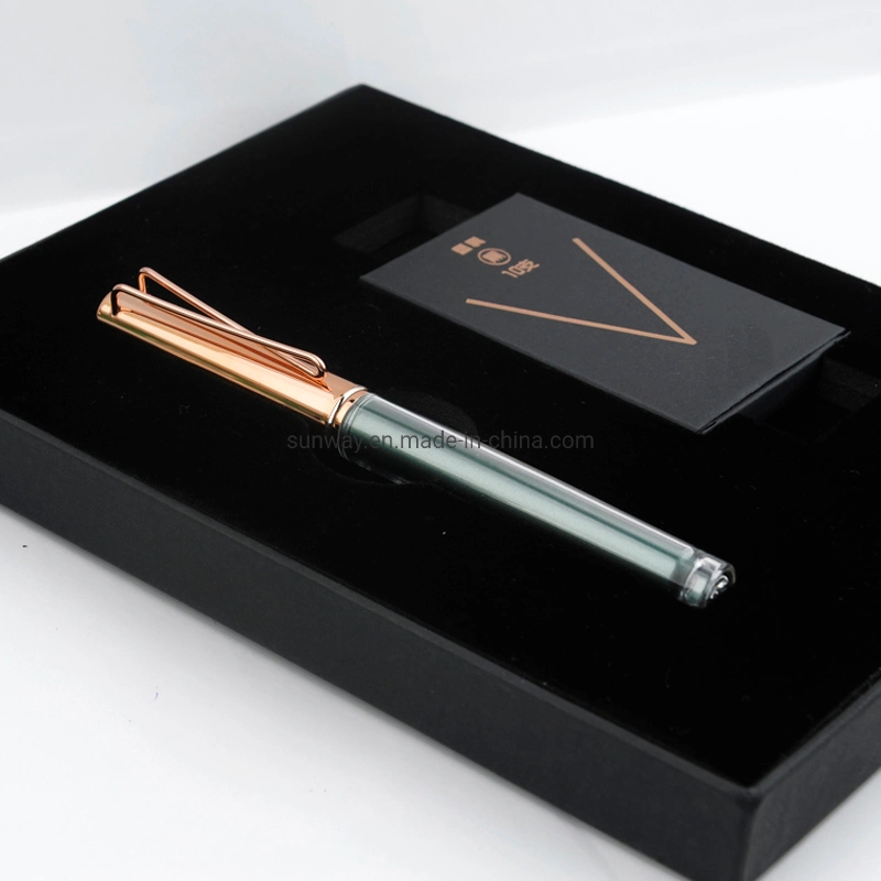 Nuevo Fancy Grabado Logo Refillable Ink Erasable Cool Fountain Pen