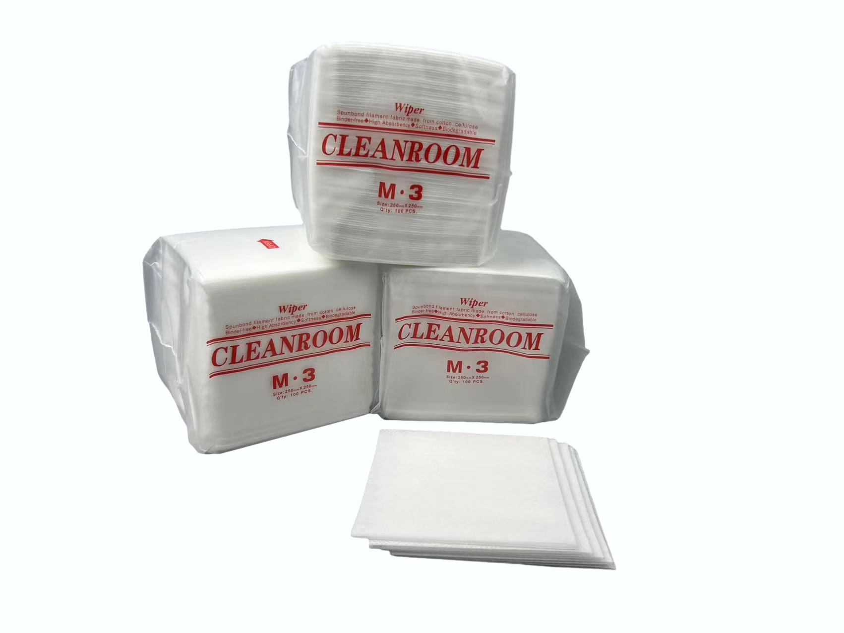 High quality/High cost performance Industrial Cleanroom Cleaning Cloths Customizable M-3 Dust Free Cleaning Wipers