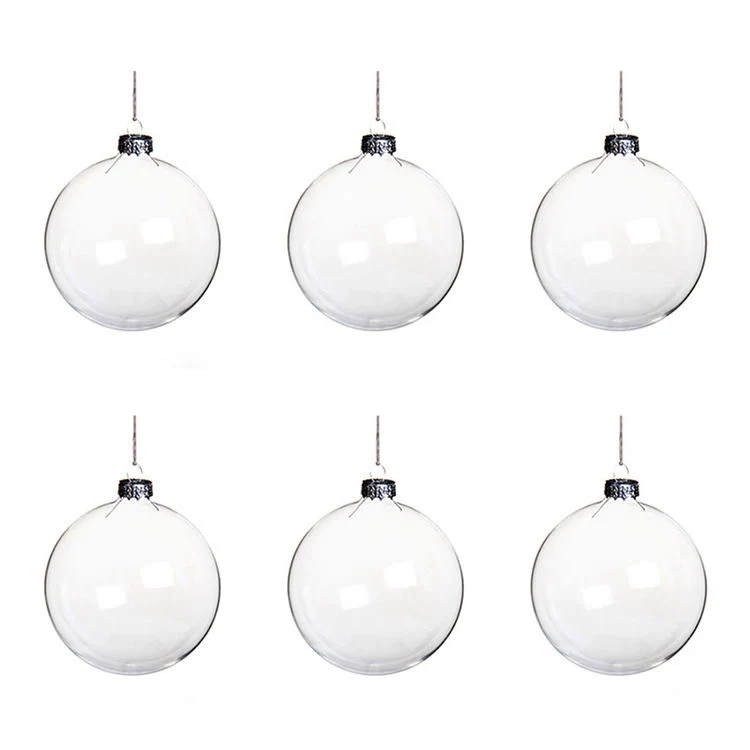 Party Decorative Fancy Blank Xmas Baubles Plastic Transparent Christmas Ornament Balls